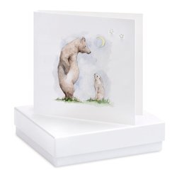Boxed Earring Card Bear & Hare