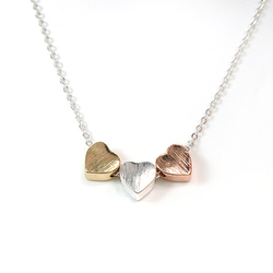 Textured Hearts Necklace