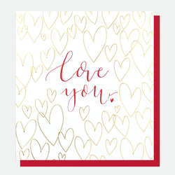 Love You - Gold Hearts