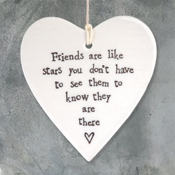 Porcelain Round Heart - Friends Are Like Stars
