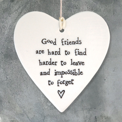 Porcelain Round Heart - Good Friends