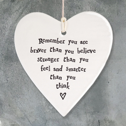 Porcelain Round Heart - Remember You Are