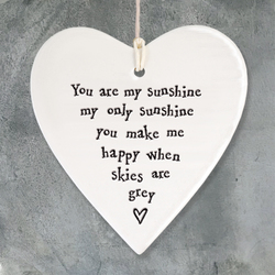 Porcelain Round Heart - You Are My Sunshine