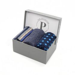 Men's Blue Mix Triple Sock Box