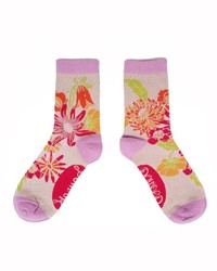 Powder Ladies Ankle Socks - Retro Meadow - Cream