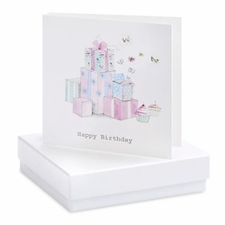 Boxed Earring Card Presents "Happy Birthday"