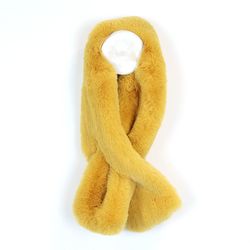 Mustard Supersoft Faux Fur Short Pull Through Scarf