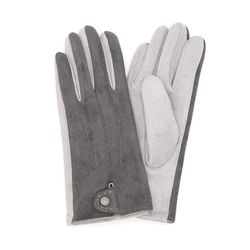 Light & Dark Grey Faux Suede Gloves