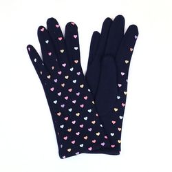 Navy & Pastel Heart Print Gloves