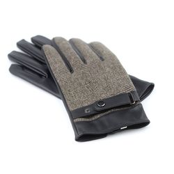 Men's Brown Check Men's Gloves Med/Large