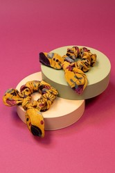 Powder Velvet Scrunchies - Floral - Pack of 2