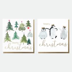Trees & Penguins Mixed Charity Christmas Cards - Pack of 8