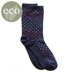 Men's Bamboo Navy/Multi Gradient Spot Single Pair Socks