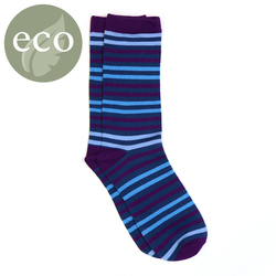 Men's Bamboo Blue/Purple Striped Single Pair Socks