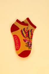 Powder Fantasy Floral Trainer Socks - Mustard