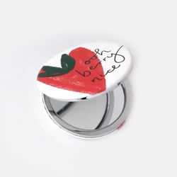 Strawberry Heart Pocket Mirror