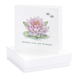 Boxed Earring Card Lotus Flowers