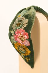Powder Folk Art Petal Embroidered Headband