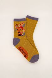 Powder Doe & Toadstool Ankle Socks - Mustard