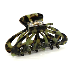 Olive/Black Mix Large Acrylic Rounded Claw Clip