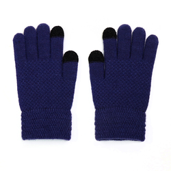 Dark Navy Acrylic Men's Glove With Touch Screen Fingers