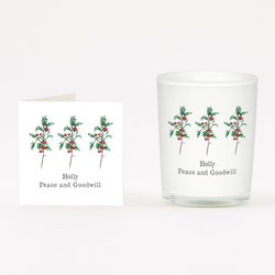 Christmas Holly Boxed Candle & Card