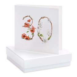 Boxed Floral 30th Jewellery Card
