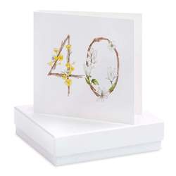 Boxed Floral 40th Jewellery Card