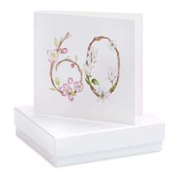 Boxed Floral 60th Jewellery Card