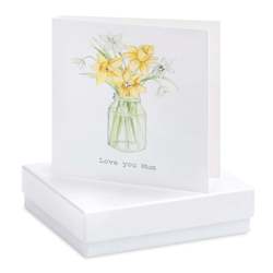 Lovely Mum - Daffodil - Boxed Jewellery Card