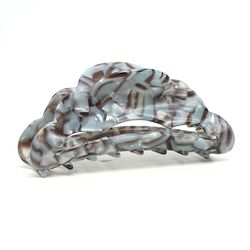 Grey Mix Shell Effect Acrylic Scalloped Claw Clip