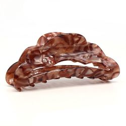 Terracotta Shell Effect Acrylic Scalloped Claw Clip