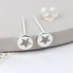Sterling Silver Cut-Out Star Stud Earrings