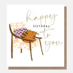 Happy Birthday - Cat on a Chair