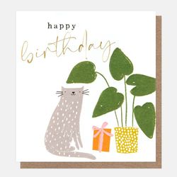 Happy Birthday - Cat & Plants