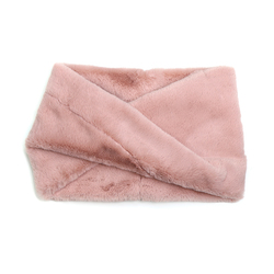Soft Pink Faux Fur Twist Snood