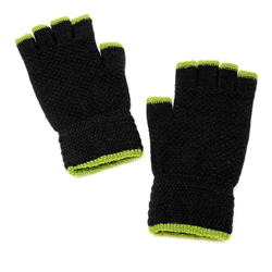 Black/Lime Men's Fingerless Gloves