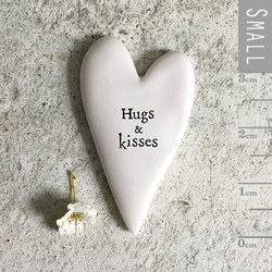 Porcelain Tiny Heart Token - Hugs & Kisses