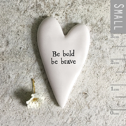 Porcelain Tiny Heart Token - Be Bold, Be Brave
