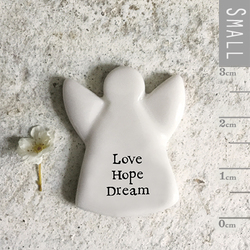 Porcelain Tiny Angel Token - Love, Hope, Dream