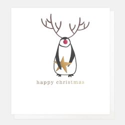 Penguin Reindeer Charity Christmas Card Pack of 8