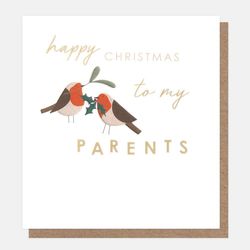 Happy Christmas to my Parents - Robins