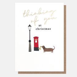 Sausage Dog & Post Box Christmas Card