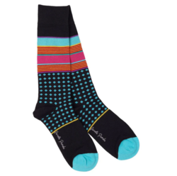 Stripe & Diamond Bamboo Socks - UK Shoe Size: 7-11