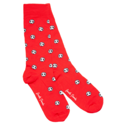 Red Football Bamboo Socks - UK Shoe Size: 7-11