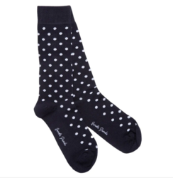 Navy Polka Dot Bamboo Socks - UK Shoe Size: 7-11