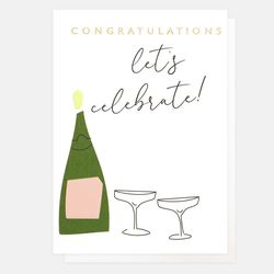Bottle & Glasses - Congratulations