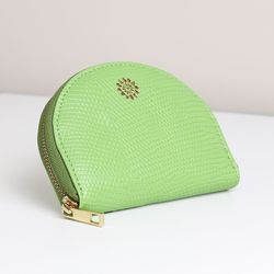 Apple Green Faux Leather Half Moon Coin Purse