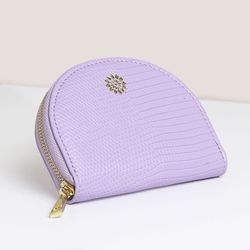 Lilac Faux Leather Half Moon Coin Purse