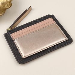 Bronze Mix Metallic Mix Faux Leather Card Holder